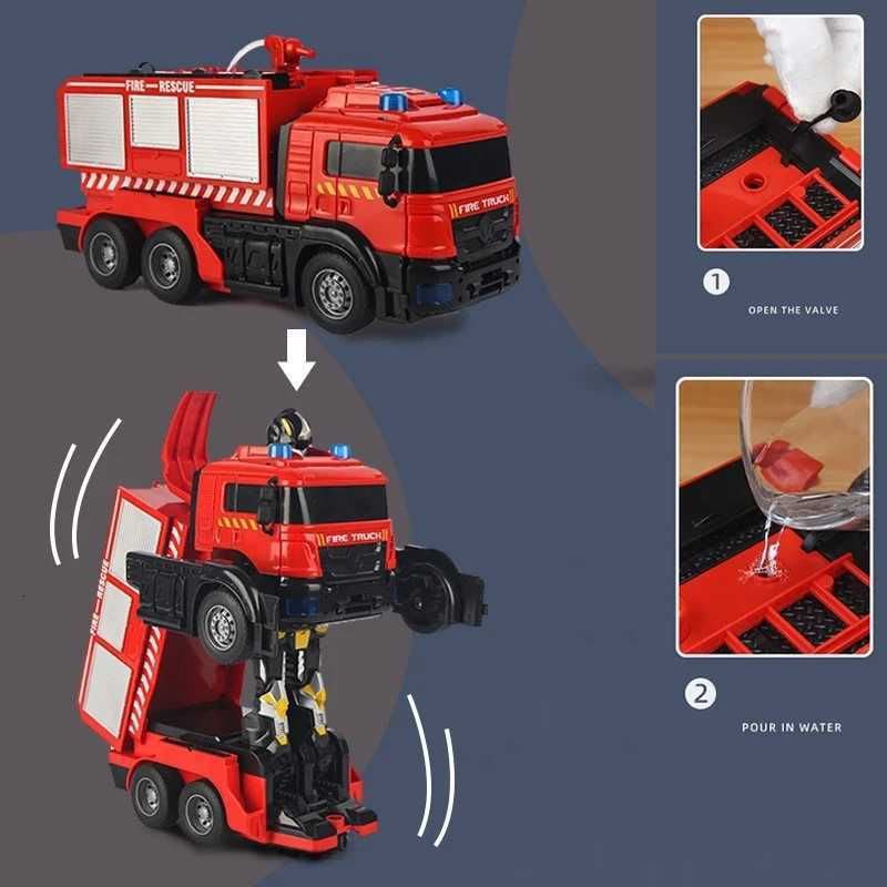 2'si 1 Arada Uzaktan Kumandalı İtfaiye Aracı Robot Oyuncak