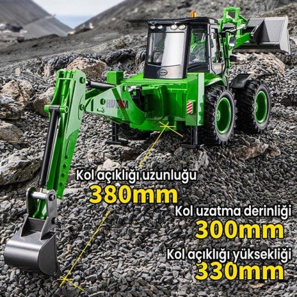 HUINA 1579 RC Wheel Loader | 1/14 9CH 2.4GHz Sesli Işıklı Uzaktan Kumandalı Kepçe İş Makinesi