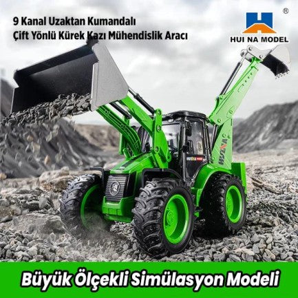 HUINA 1579 RC Wheel Loader | 1/14 9CH 2.4GHz Sesli Işıklı Uzaktan Kumandalı Kepçe İş Makinesi