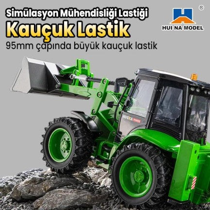 HUINA 1579 RC Wheel Loader | 1/14 9CH 2.4GHz Sesli Işıklı Uzaktan Kumandalı Kepçe İş Makinesi