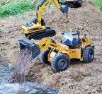 HUINA 1583 sesli ve ışıklı profesyonel RC wheel loader Dozer