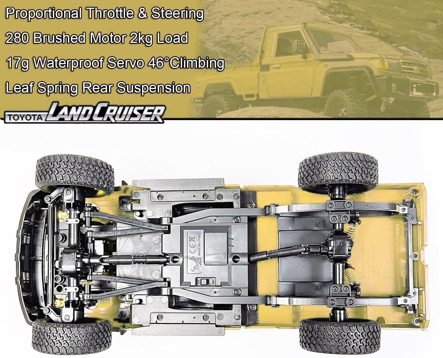 MN Model MN82 RC crawler ön çapraz görünüm offroad uzaktan kumandalı araba
