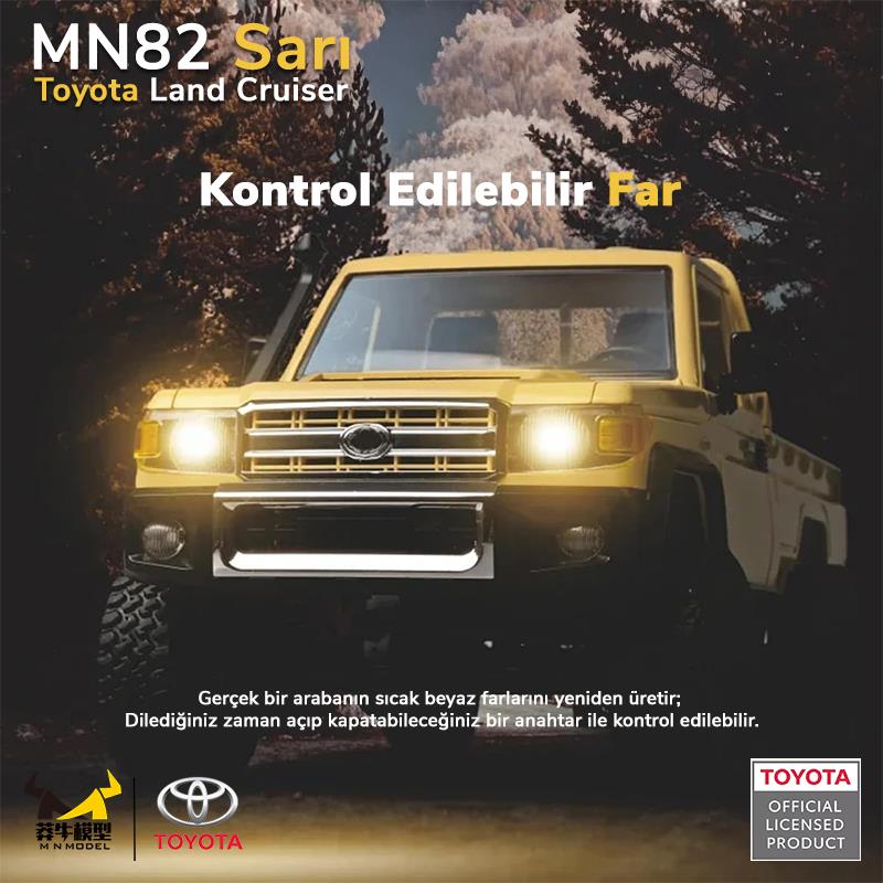 MN Model MN82 Toyota Land Cruiser LC79 1/12 4WD RC crawler offroad uzaktan kumandalı araba sarı model
