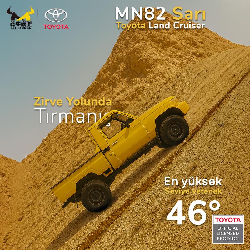 MN82 RC crawler dahili LED ışık detay Toyota Land Cruiser LC79 model araba
