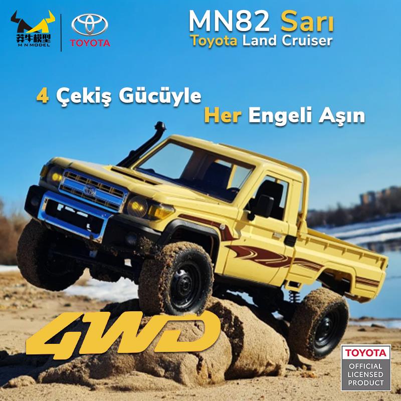 MN82 Toyota Land Cruiser LC79 RC crawler ön görünüm lisanslı uzaktan kumandalı offroad araba
