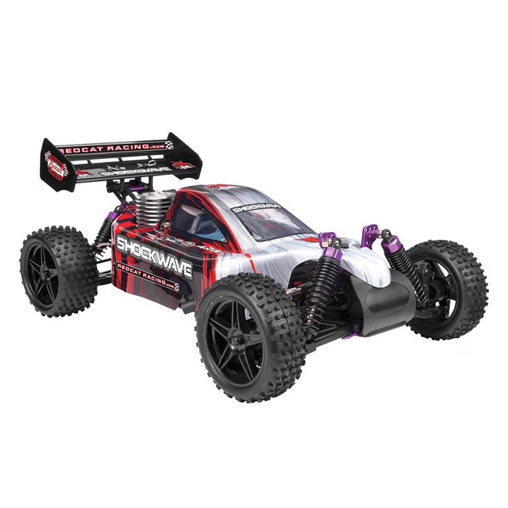 Redcat Shockwave kırmızı nitro yakıtlı RC buggy detay görünüm profesyonel RC araba
