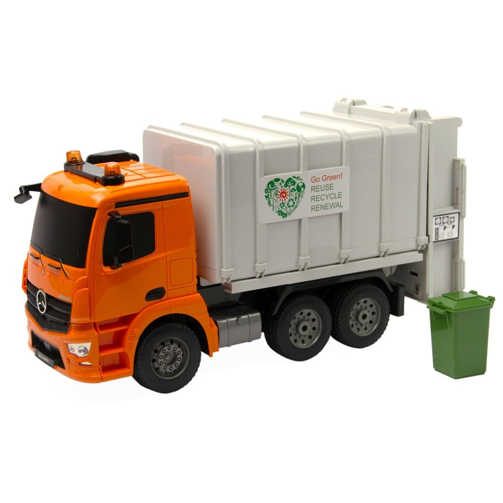 RC Şantiye - 1:20 Uzaktan Kumandalı Şarjlı Ful Fonksiyon Mercedes Benz Antos Çöp Kamyonu