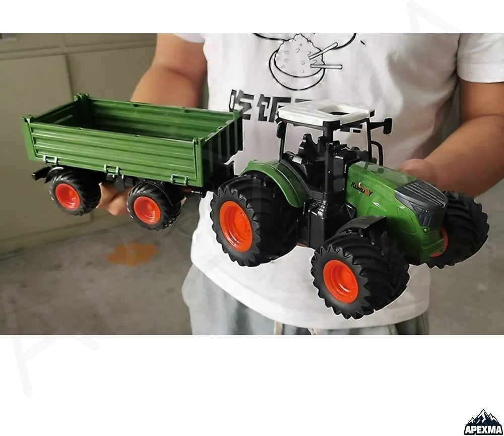 RC Römorklu Traktör | 1:24 Ölçek 2.4GHz Uzaktan Kumandalı Şarjlı Çiftlik Traktörü