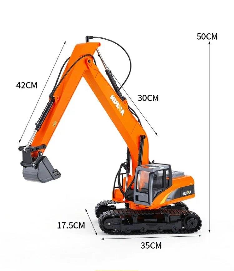 HUINA 1551 1/14 Metal Kovalı Uzun Kol RC Ekskavatör Paletli Kepçe Kazıcı 15CH