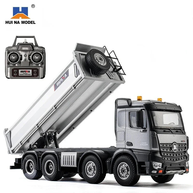 RC Şantiye | HUINA 1536 PRO 1/14 8x4 13CH Metal Damperli RC Kamyon Profesyonel İş Makinesi