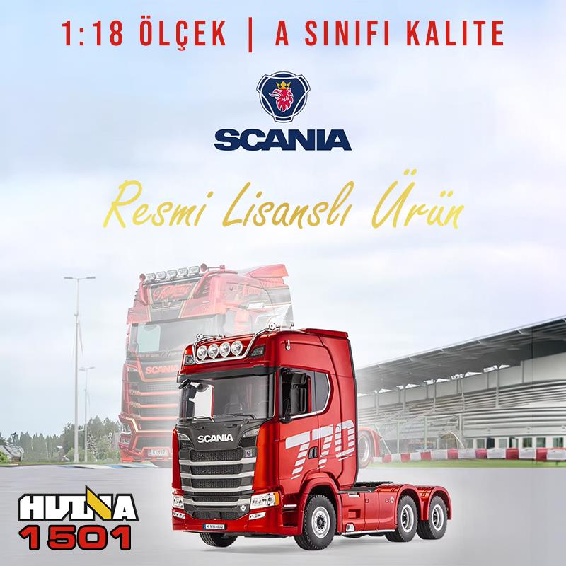 RC Şantiye | HUINA 1501 770S 1/18 19CH Scania RC Tır Çekicisi Kırmızı