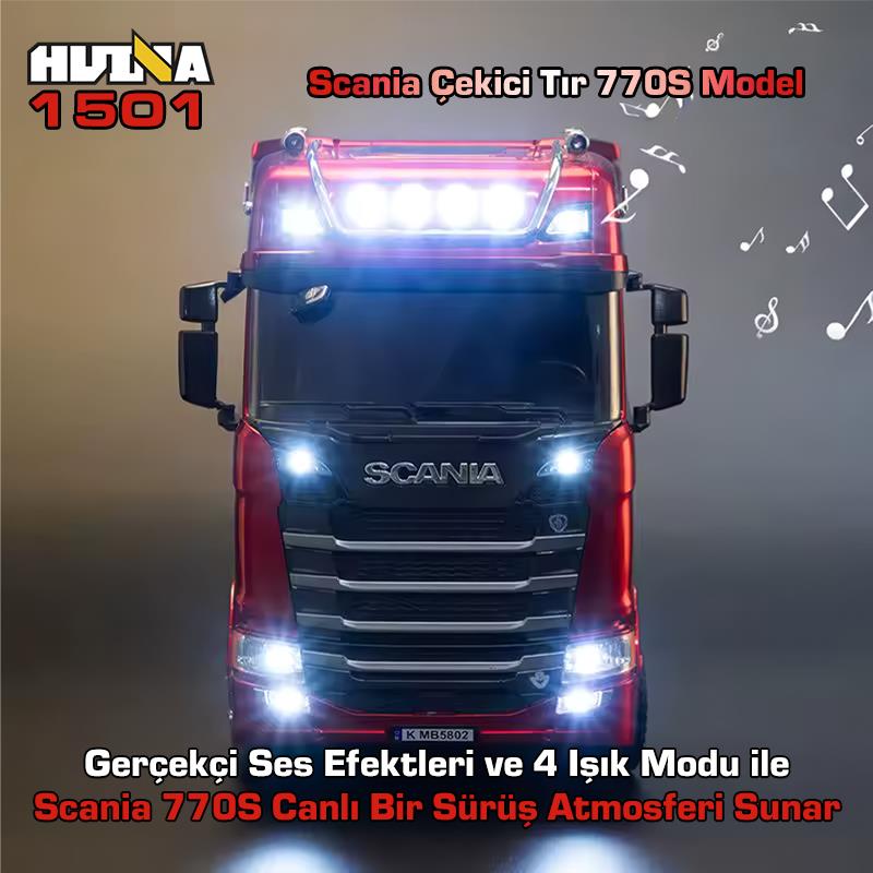 RC Şantiye | HUINA 1501 770S 1/18 19CH Scania RC Tır Çekicisi Kırmızı